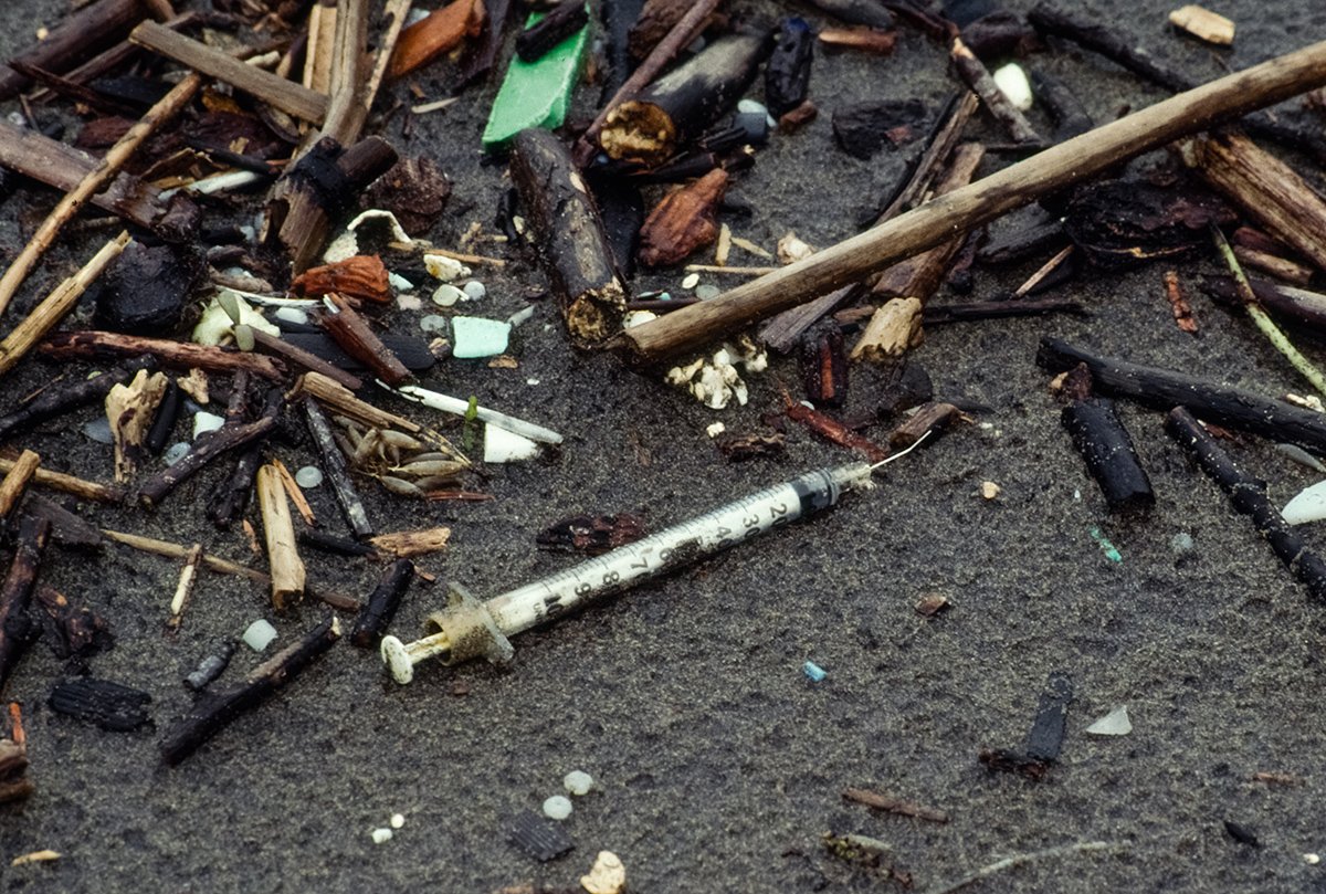 Medical Waste – Hypodermic needle found on the beach along with